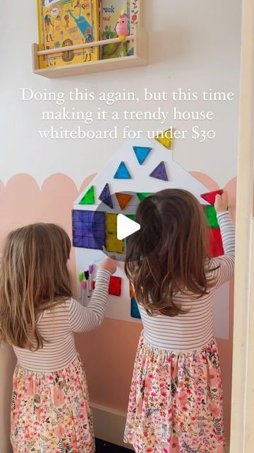 Emily Paige on Instagram: "Like and comment WHITEBOARD and I’ll send you the links for the whiteboard contact paper and a good starter set of @magnatiles. Make sure you’re following so the link can go through! 

Last time we did chalkboard but I painted my playroom to be brighter so went with the whiteboard version this time! This one was 50 inches long so I just chopped it in half and traced a roof shape on the second half. The contact paper was really forgiving, I was able to reposition a few times and it never peeled any paint. 

A vertical play station is another good addition to a playroom and love that they can doodle on it easily. (Though they’re going to mark the walls, I’m not going to stress about it!) Let me know if you want to see a behind the scenes for cutting the roof!

#pla Best Starters, Roof Shapes, Play Station, Contact Paper, The Roof, Kids Activities, Whiteboard, White Board, Classroom Ideas