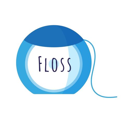 Vector cartoon illustration of dental floss for oral care isolated on white background. Floss Aesthetic, Floss Storage Ideas, Floss Packaging, Dental Flossing, Aesthetic Dental, Floss Storage, Dental Floss Picks, Floss Picks, Dental Floss