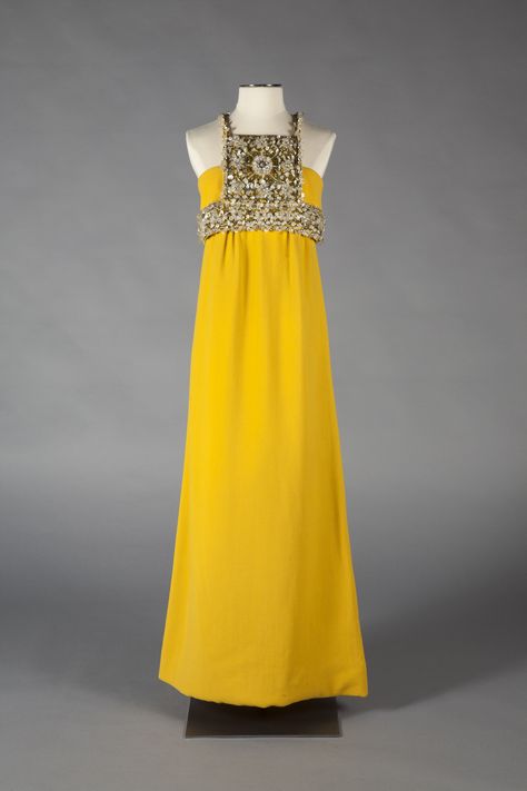 Jacques Doucet Dress, Yellow 60s Dress, James Galanos, Jaques Fath 1950s, Pierre Balmain 1950s, Dress Creator, Vintage Halston Dress 1970s, 1969 Fashion, Space Costumes