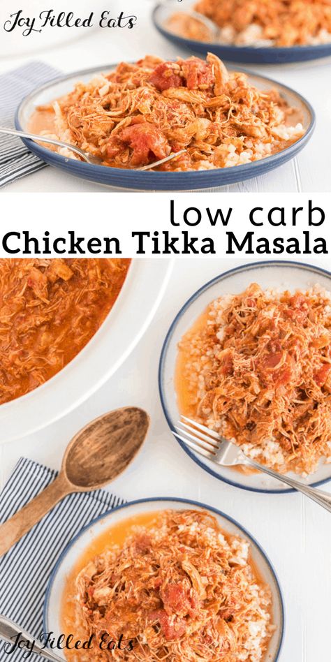 Serve up this incredible Chicken Tikka Masala recipe for dinner this week. Succulent pieces of tender chicken smothered in a creamy sauce filled with bold spices. #lowcarb #lowcarbrecipes #lowcarbdiet #keto #ketorecipes #ketodiet #thm #trimhealthymama #glutenfree #grainfree #glutenfreerecipes #recipes #indian #slowcooker #crockpot Chicken Tikka Masala Slow Cooker, Chicken Smothered, Chicken Tikka Masala Recipes, Recipe For Dinner, Tikka Masala Recipe, Joy Filled Eats, Recipes Indian, Dinner This Week, Keto Foods