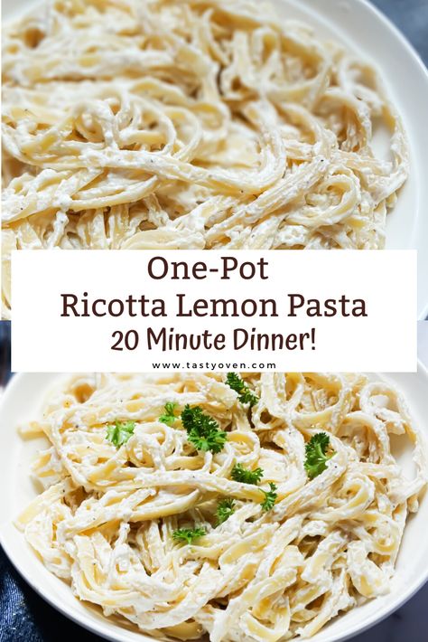 Easy Lemon Ricotta Pasta, Pasta Lemon Ricotta, Ricotta Parmesan Pasta, One Pot Ricotta Lemon Pasta, Creamy Ricotta Spaghetti, Ricotta And Lemon Pasta, Garlic Ricotta Pasta, Lemon Ricotta Spaghetti, Quick Lemon Ricotta Spaghetti