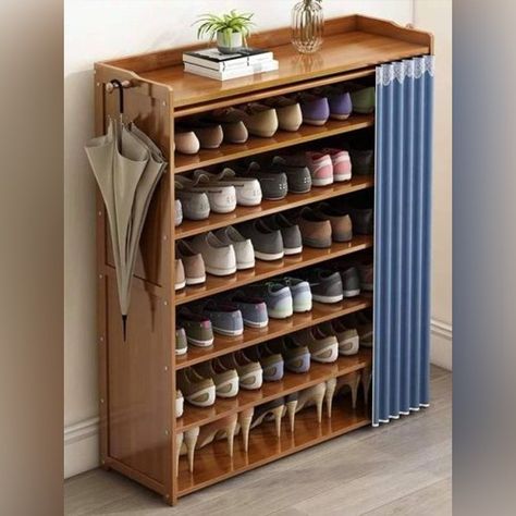 Shoe Rack For Home, Vstupná Hala, Wooden Shoe Rack, Shoe Storage Furniture, Closet Shoe Storage, Desain Pantry, Shoe Rack Closet, Wooden Shoe Racks, Bathroom Plans