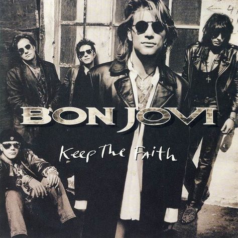 Bon Jovi - Keep The Faith (1992). Photography by Anton Corbijn Bon Jovi Album, Rock Cassette Tapes, Jon Bon Jovi 80s, Bon Jovi 80s, Bob Rock, Jon Bonjovi, Groups Poster, Rock Band Posters, Bon Jovi Always