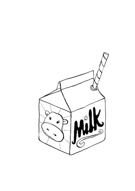 Milk Carton Illustration, Carton Of Milk, Milk Drawing, Bottle Tattoo, Milk Carton, Aesthetic Black, Drawing Inspo, Black And White Print, Black Milk