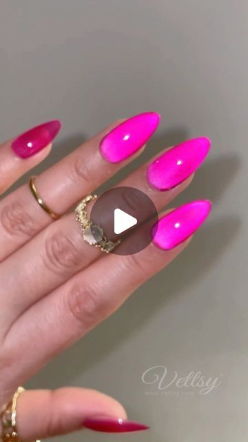 Vettsy on Instagram: "💕Hot Pink Cat Eye Nails💕 With or Without Chrome?🤔  🛒Products Used:  ✨Super Cat Eye Gel-Fine ✨Solid Gel-121 So Hot ✨Mermaid Nail Powder-01  👉 Shop the same nail supplies via my bio or visit vettsy.com  Follow @vettsystore & @vettsynails for more nail inspiration 🧚‍♀️  👭Tag friends who would like this👭  #vettsynails #nailsathome #diynail #hotpink #hotpinknails #cateyenails #magneticnails #chromenails #cateyechrome #nailinspo" Neon Pink Ombre Nails, Summer Cat Eye Nails, Hot Pink Cat Eye Nails, Pink Cat Eye Nails, Mermaid Nail Powder, Hot Mermaid, Summer Nails Almond, Bday Nails, Mermaid Nail