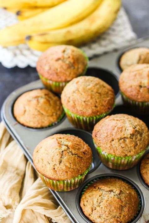 Banana Raisin Bran Muffins, Banana Bran Muffin Recipe, Healthy Banana Bran Muffins, All Bran Banana Muffins, Banana Bran Bread, Bran Muffins With Wheat Bran, Bran Banana Muffins, Banana Oat Bran Muffins, Wheat Bran Muffins