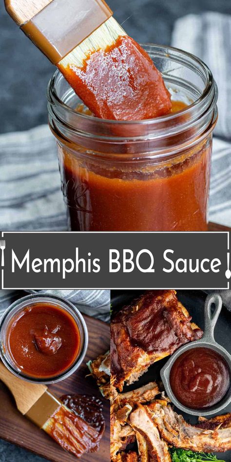 Whip up the perfect Memphis BBQ Sauce at home! This recipe brings a delicious blend of tangy, sweet, and smoky flavors, ideal for ribs, pulled pork, and more. Elevate your barbecue with this must-try sauce that's easy to make and sure to impress at any cookout! Memphis Bbq Sauce Recipe, Memphis Bbq Sauce, Nc Bbq Sauce, Home Made Bbq Sauce, Pulled Pork Sauce, Nc Bbq, Memphis Bbq, Make Bbq Sauce, Flavored Cream Cheeses