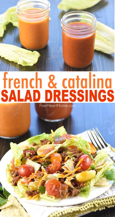 Healthy Homemade Salad Dressing Recipes, Catalina Salad, Homemade French Dressing, Catalina Salad Dressing, Healthy Dressing Recipes, Homemade Salad Dressing Healthy, Salad Dressing Recipes Healthy, Favorite Salad, Salad Dressing Recipes Homemade