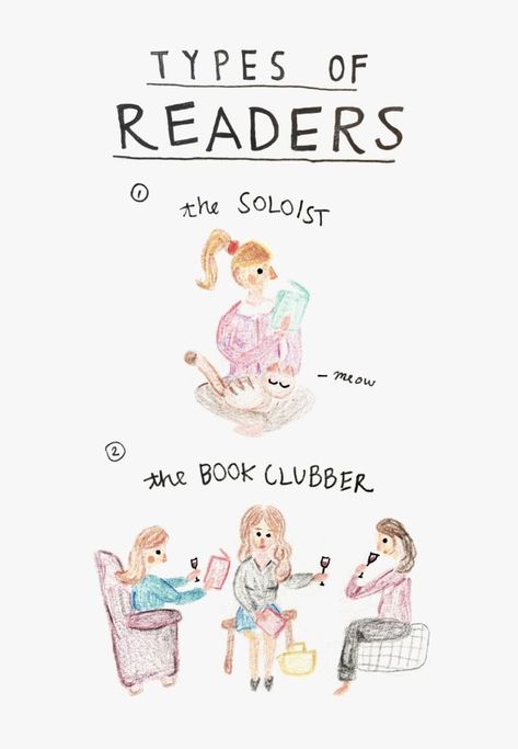 Which Type of Reader Are You? - The Bibliofile #bookclub #Books #cats #illustration #Reading Types Of Readers, Book Nerd Humor, Creative Sayings, Book Blogs, Bookworm Problems, How To Read More, Books Illustration, Literature Humor, Nerd Problems