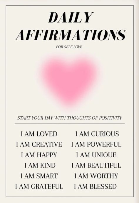 A Few Daily Affirmations Poster, Girly Room Decor, Affirmation Posters, Multi Photo, Girly Room, Daily Positive Affirmations, Poster Room, I Am Beautiful, Life Vision Board