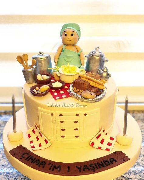 Grandmother Cake Design, Chef Cake Design, Chef Birthday Cake, Grandpa Birthday Cake, 2nd Birthday Cake Boy, Mama Cake, Torte Creative, Fairy Birthday Cake, Chef Cake