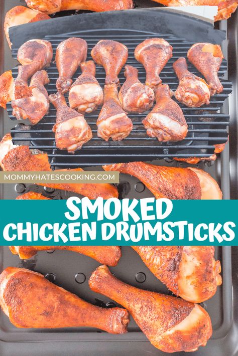 Get ready to make the BEST Smoked Chicken Drumsticks right on the Pellet Grill, perfect for cookouts and barbecues! Smoked Chicken Drumsticks, Pellet Grilled Chicken, Smoker Recipes Chicken, Picnic Salad Recipes, Grilled Baked Potatoes, Traeger Cooking, Pellet Smoker Recipes, Pellet Smoker, Homemade Barbecue Sauce