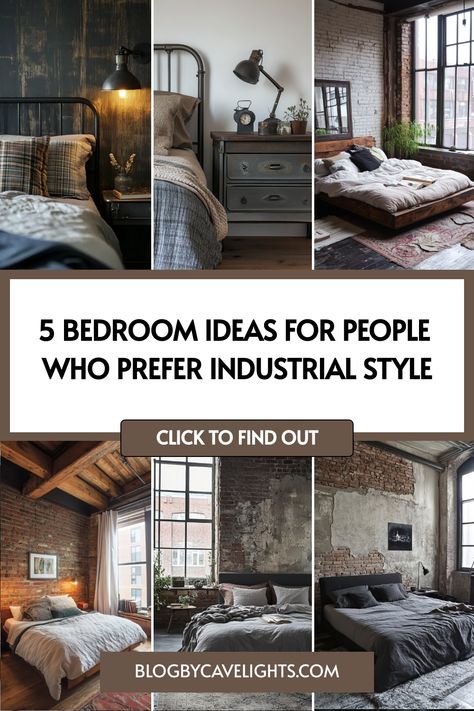 Harness the cool, edgy vibe of industrial bedroom design with our essential tips and tricks. 🏠 From industrial beds to lighting, find out how to perfect your bedroom aesthetic. Click for more! Cozy Industrial Bedroom, Modern Urban Bedroom, Urban Bedroom Decor, Style Bedroom Ideas, Industrial Style Bedroom, Industrial Bedroom Design, Industrial Style Lamps, Rustic Industrial Decor, Industrial Bedroom