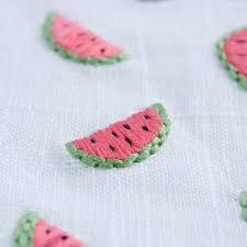 Watermelon Embroidery, Cute Embroidery Patterns, Diy Embroidery Designs, Simple Embroidery Designs, Hand Embroidery Videos, Diy Embroidery Patterns, Hand Embroidery Projects, Pola Sulam, Cute Embroidery