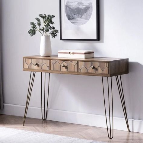 [Où trouver] une console pour meubler l'entrée? | Cocon | décoration & slow living Boho Room Inspiration, Zen Room, Boho Room, Hairpin Legs, Slow Living, Room Inspiration, Office Desk, Entryway Tables, Entryway