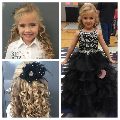 Natural pageant look Makeup by Amber Robinson Hair by Amber Woodard Pageant Curly Hairstyles, Kindergarten Pageant Hair, Toddler Pageant Hair Short, Little Miss Pageant Hair Girl Hairstyles, Cute Pageant Hairstyles, Curly Pageant Hair, Easy Pageant Hair For Kids, Natural Pageant Hair, Kids Formal Hairstyles