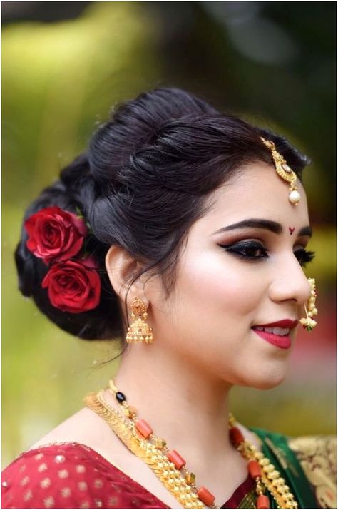 45 Gorgeous Bridal Hairstyles To Slay Your Wedding Look Hairstyles For Indian Wedding, Beautiful Wedding Makeup, Flower Bun, Saree Hairstyles, Bridal Bun, Bridal Hair Buns, Indian Wedding Hairstyles, Braided Bun Hairstyles, Long Hair Video