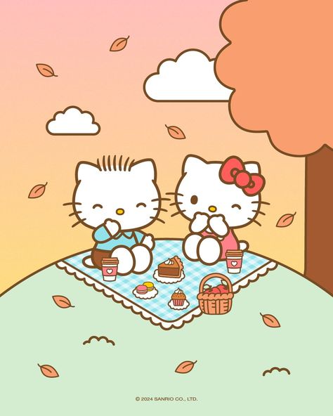 Hello Kitty | You and who this fall? 🍂💖 Tag them! | Instagram Dear Daniel, Fall Picnic, Kitchen Christmas Gifts, Hello Kitty Images, Many Friends, Hello Kitty Aesthetic, Kitty Drawing, Hello Kitty Drawing, Hello Kitty Halloween