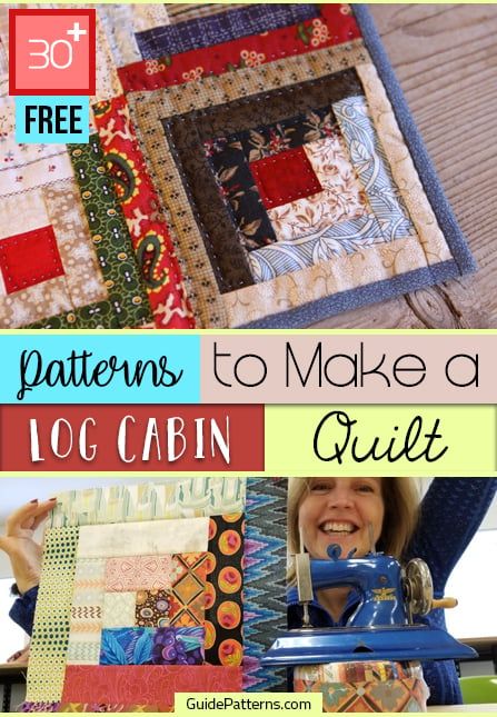 30+ Free Patterns to Make a Log Cabin Quilt - Guide Patterns Jellyroll Log Cabin Quilts Patterns Free, Modern Quilt Patterns Free, Christmas Tree Quilt Pattern, Log Cabin Patchwork, Japanese Quilt Patterns, Tree Quilt Pattern, Lattice Quilt, Rag Quilt Patterns, Log Cabin Quilt Pattern