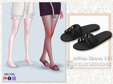 The Sims Resource - Cross sandals / 174 Sims 4 Sandals, Sims 4 Cc Sandals, Bow Choker, Sims 4 Teen, Shoes Teen, Sims Community, Athletic Top, Mary Jane Heels, Sims 4 Cc