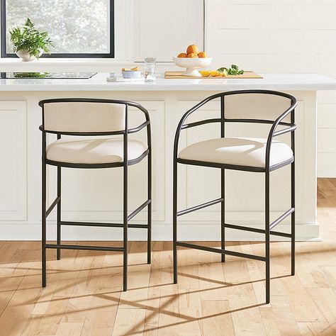 Levitt Counter Stool French Bistro Counter Stools, Mid Century Modern Kitchen Bar Stools, Counter Height Swivel Stools With Backs, Island Chairs Counter Stools, Kitchen Stools For Island, Barstools In Kitchen, Comfy Bar Stools, Black Barstool, White Leather Bar Stools