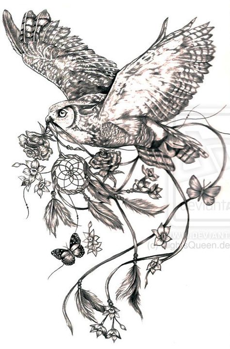 My next tattoo. I love you Grandma<3 Boho Owl Tattoo, Dream Catcher Owl Tattoo, Owl Dream Catcher Tattoo, Owl Dreamcatcher Tattoo, Bae Tattoo, Ny Tattoo, Owl Tattoo Drawings, Mother Nature Tattoos, Tattoo Back