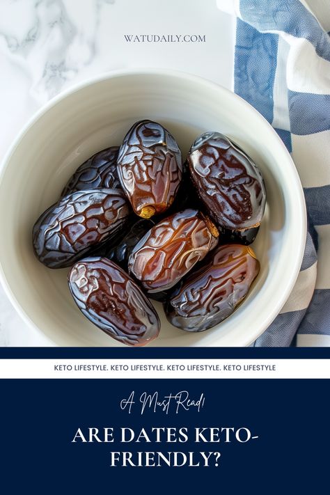 When you’re sticking to a ketogenic diet, you’re probably watching your carb intake pretty closely. So, you might be wondering if your favorite sweet dates can fit into your low-carb diet plan. In short, dates are typically not considered keto-friendly due to their high carbohydrate and sugar content.

A single Medjool date contains around 18 grams of carbs, which is a lot considering the typical keto limit is about 20–50 grams daily.
#ketodiet #keto #dates #ketogenic #ketosis #weightloss Keto Dates Recipes, Are Dates Keto Friendly, Low Carb Date Recipes, Keto Date Recipes, Best Way To Eat Dates, What Are Dates Good For, Low Carb Fruit, Low Carb Diet Plan, High Carb