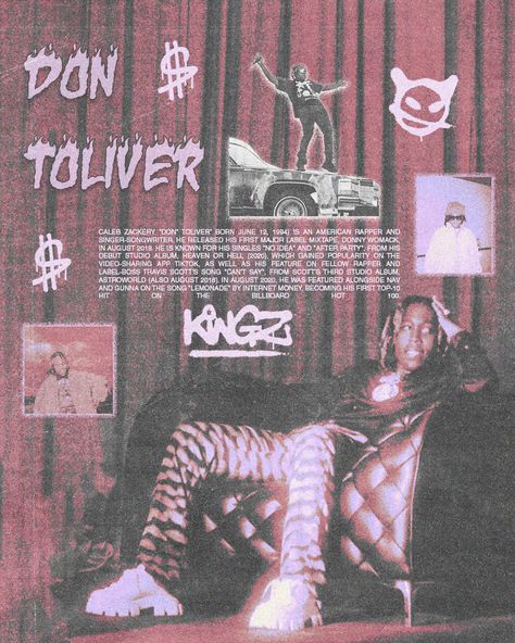 Don Toliver Poster Vintage, Don Toliver Poster, Cork Board Collage, Travis Scott Songs, Poster Rapper, Typography Graffiti, Music Graphics, Don Toliver, Money Poster