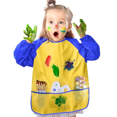 Kids Art Smock, Apron Art, Painting Apron, Toddler Patterns, Lab Activities, Art Smock, Childrens Aprons, Paper Towels, Linen Textile