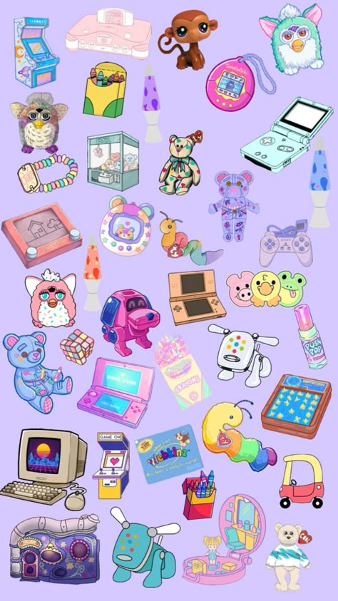 Polly Pocket Aesthetic, Gen Z Nostalgia, 2000s Nostalgia Aesthetic, 90s Painting, Nostalgia Painting, Pocket Aesthetic, Nostalgia Wallpaper, 90s Tattoos, Nostalgia Art