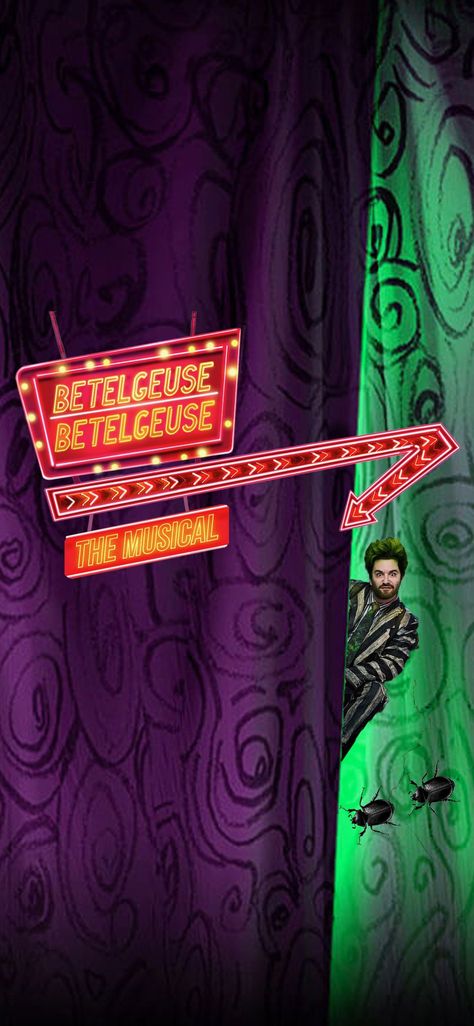 Beetlejuice Neon Sign, Beetlejuice Aesthetic Musical, Beetlejuice Wallpaper Musical, Beetlejuice The Musical Wallpaper, Alex Brightman Wallpaper, Beetlejuice Musical Wallpaper, Beetle Juice Wallpaper, Beetlejuice Wallpaper Aesthetic, Phone Wallpaper Spooky