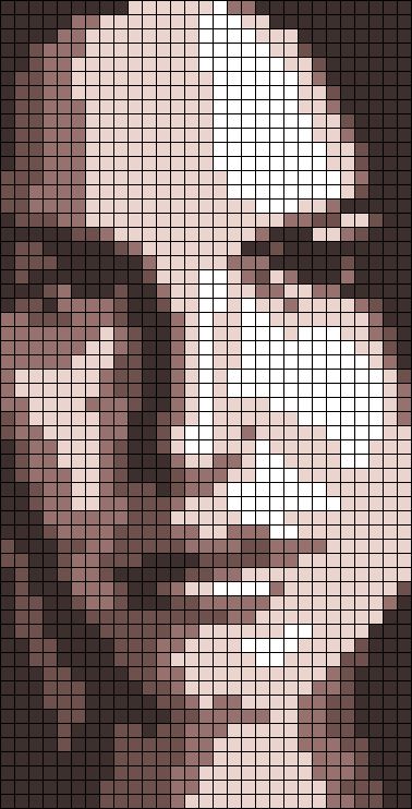 Alpha pattern #122236 | BraceletBook Lana Del Rey Alpha Pattern, Face Alpha Pattern, Perler Portrait, Pixel Art Ideas Creative, Singer Portrait, Portrait Face, Easy Pixel Art, Pixel Art Templates, Pixel Drawing