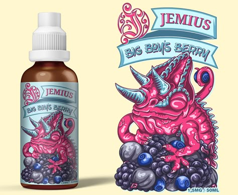 E Liquid Design, Beer Illustration, Craft Beer Labels, Liquid Design, Octopus Drawing, Beer Label Design, Bottle Design Packaging, Brand Presentation, Farm Logo