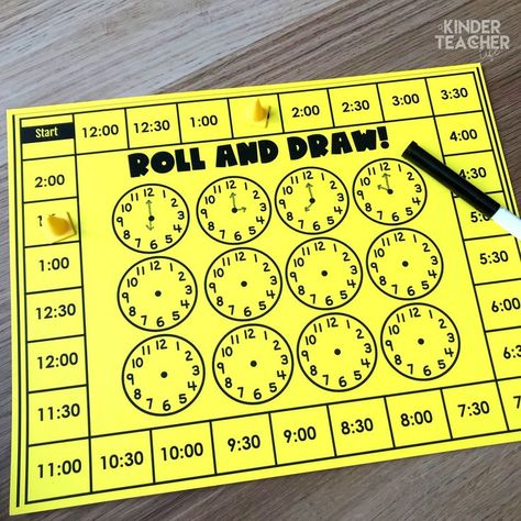 Telling Time Games, Telling Time Activities, How To Tell Time, Decomposing Numbers, Math Kindergarten, Time To The Hour, Math Center Activities, Teaching Time, Primary Teaching