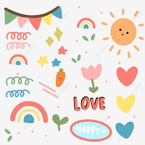 rainbow,colorful,doodle,sun,cute,carrot,flower,love,illustration Cute Doodle Illustration, Cute Colorful Doodles, ของตกแต่ง Png ฟรี, Doodles Colorful, Doodle Sun, Colored Doodles, Color Doodles, Rain Drawing, Doodle Colorful