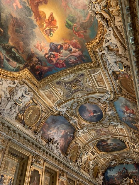 French Art Museum, Italian Ceiling Art, France Art Museums, Italian History Aesthetic, Musée Aesthetic, Louvre Paintings, Louvre Aesthetic, Italian Museum, Louvre Art