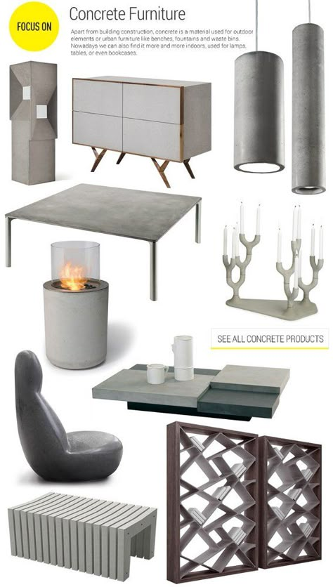 #archiproducts focus 139: #concrete furniture www.archiproducts.com/en/focus/569708/focus-139.html Cement Furniture, Industri Modern, Cement Design, Beton Design, Fire Places, Trendy Furniture, Concrete Furniture, Arrangement Ideas, Architecture 3d