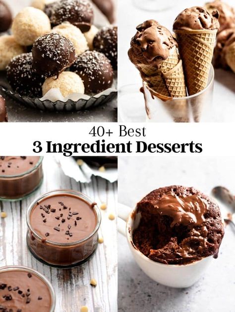 Desserts With Minimal Ingredients, Easy Desert Ideas 3 Ingredients, Easy Birthday Desserts, 4 Ingredient Desserts, 5 Ingredient Desserts, 2 Ingredient Desserts, Cheap Desserts, Desserts With Few Ingredients, 3 Ingredient Desserts