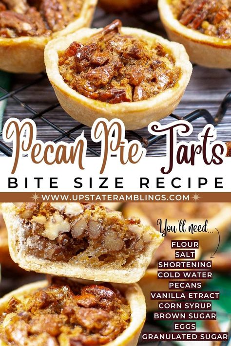 Pecan Pie Tarts Easy Mini Pecan Pie Tarts, Tiny Pecan Tarts, Mini Pecan Tarts Recipes, Pecan Pie Tartlets, Pecan Pie Tarts Mini, Pecan Tarts Recipe Easy, Pecan Pie Tarts Recipe, Pecan Tarte, Pecan Tarts Mini