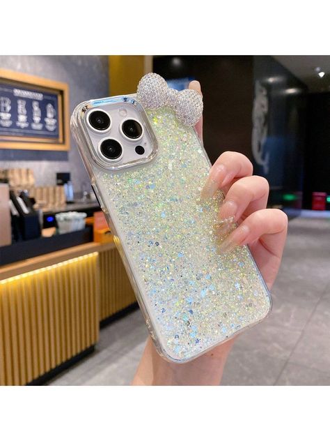 Luxury Diamond Bow Epoxy Glitter Phone Case Compatible With IPhone 16 15 14 13 12 11 Pro Max, Cute Bow Shockproof Cover Yellow    TPU All Over Print Ordinary Mobile Phone Case   Cases, size features are:Bust: ,Length: ,Sleeve Length: Glitter Phone Case, Lash Extension Kit, Diy Lash Extensions, Diamond Bows, Glitter Phone Cases, Luxury Diamonds, Cute Bow, Transparent Phone Case, Silicone Phone Case