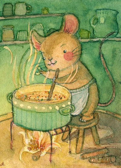 ACEO - The Soup by `Adelaida on deviantART Cooking Illustration, Born In November, Mouse Illustration, Mouse Art, Daily Sketch, Children's Illustration, The Soup, Childrens Illustrations, Childrens Art