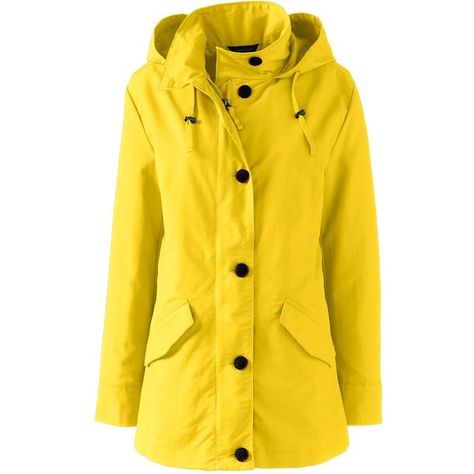 Lands' End Women's Plus Size Petite Storm Raker Jacket ($69) ❤ liked on Polyvore featuring outerwear, jackets, yellow, plus size womens jackets, lands' end, petite jackets, lands end jackets and plus size jackets Yellow Raincoat Outfit, Raincoat Outfit, Green Raincoat, Long Rain Coat, Yellow Raincoat, Petite Jacket, Raincoats For Women, Rain Coat, Jacket Pattern