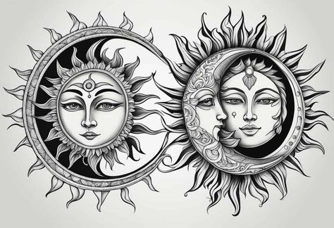 What does a tattoo of sun and moon symbolize? Tattoo Of Sun, Witchy Advice, Small Symbol Tattoos, Personal Beliefs, Sun And Moon Tattoo, Unique Meaning, The Sun And Moon, Spiritual Tattoos, Lace Tattoo