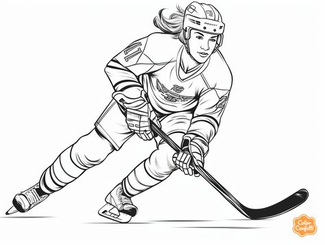 illustration of Dynamic hockey action to color Hockey Coloring Pages, Mandala Turtle, Coloring Page For Adults, Fantasy Fairy, Adult Coloring Pages, Get Creative, Coloring Pages For Kids, Coloring Page, Color Me