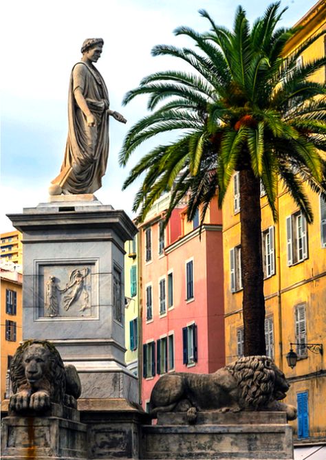 Une #statue faisant face à un #arcenciel, à #Ajaccio. #Corse #lions #France Ajaccio France, Ajaccio Corsica, Continents And Countries, Corsica France, Regions Of France, Travel Tattoos, Porto Vecchio, Best Western, Quality Pictures