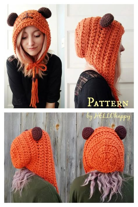 Star Bear Hat Crochet Pattern Hat Crochet Patterns Free, Crochet Bear Ears, Crochet Pumpkin Patterns, Baby Hat With Ears, Bear Hat Crochet, Hat Crochet Patterns, Bear Hat Pattern, Crochet Bear Hat, Crochet Unicorn Hat