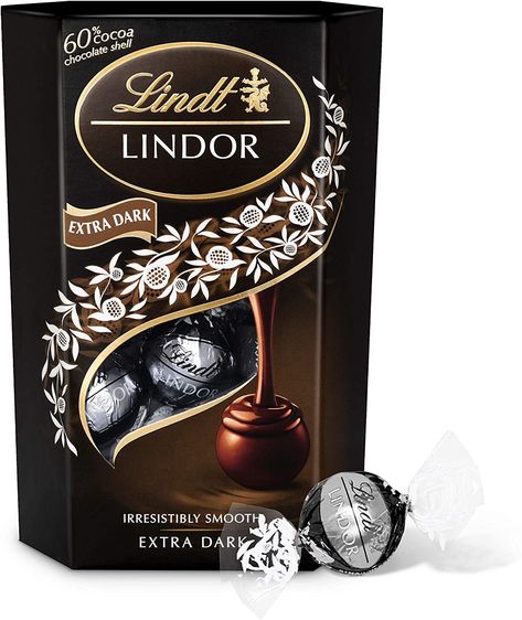 Lindor Chocolate, Dark Chocolate Candy, Truffle Boxes, Dark Chocolate Truffles, Lindt Lindor, Candy Truffles, Lindt Chocolate, Cocoa Chocolate, Chocolate Shells