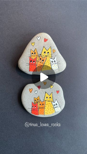 Painting Rocks Ideas Easy, Caillou Roche, Colored Rocks, Painted River Rocks, Tiny Cats, Painted Rocks Diy, Rock Painting Ideas Easy, Autumn Crafts, Manualidades Diy