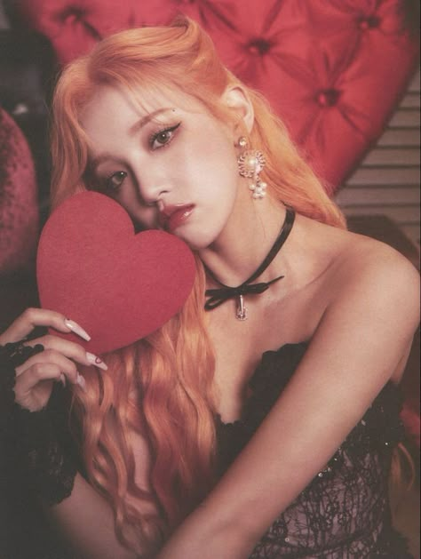 (G)I-DLE Yuqi - "I LOVE" Act version Concept Images Gidle Yuqi, I Love, Twitter, Red