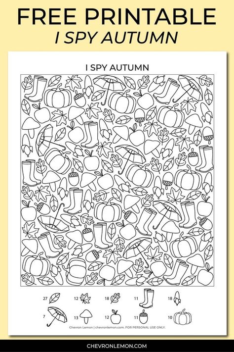 Free printable I spy autumn | Autumn activities for kids, Printables free kids, Fall crafts for kids Fall Hidden Picture Printables, Free Fall Printable Coloring Pages, I Spy Fall Printable, Fall Coloring Activities, I Spy Autumn Free Printable, I Spy Coloring Pages, Fall Activities For Kids Free Printable, Fall Activity Pages Free Printable, I Spy Fall Printables For Kids Free